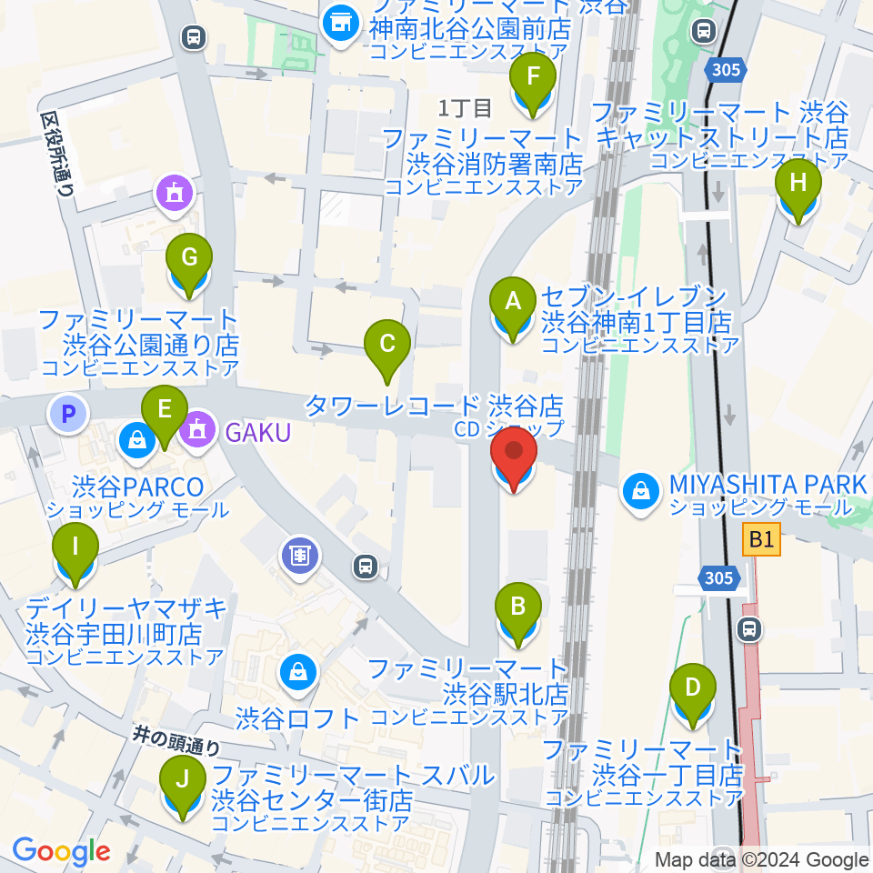 CUTUP STUDIO周辺のコンビニエンスストア一覧地図