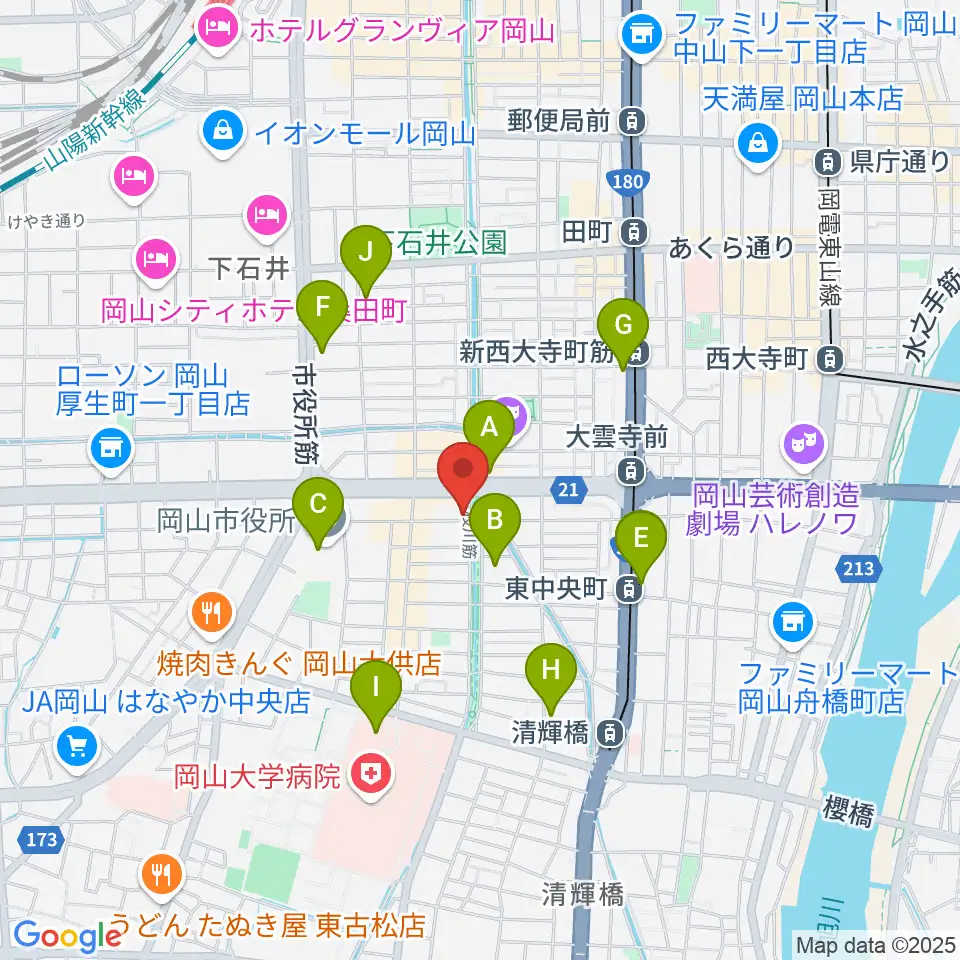 ジオンミュージックスクール周辺のコンビニエンスストア一覧地図