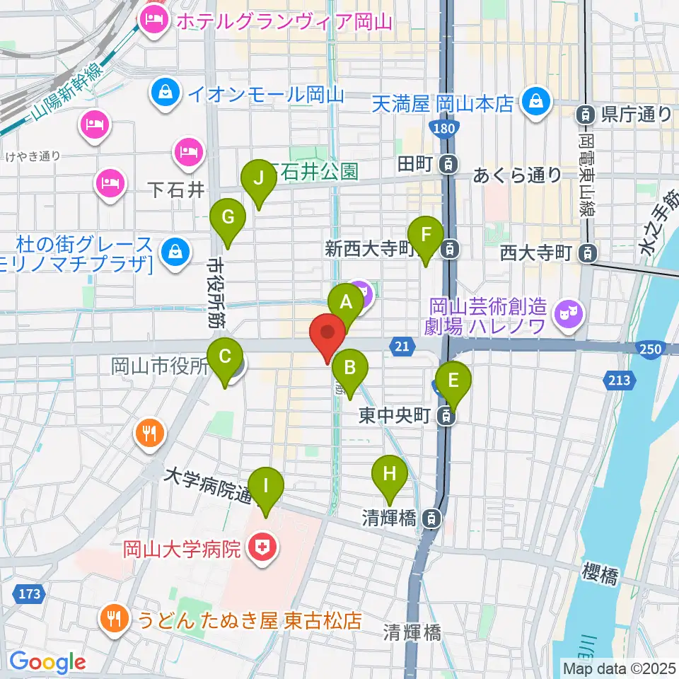 ジオンミュージックスクール周辺のコンビニエンスストア一覧地図
