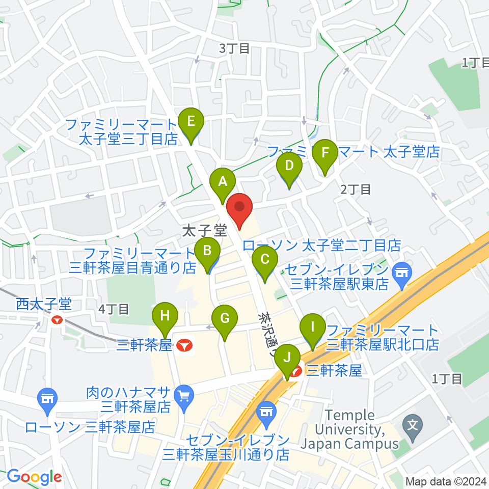 三軒茶屋come together周辺のコンビニエンスストア一覧地図