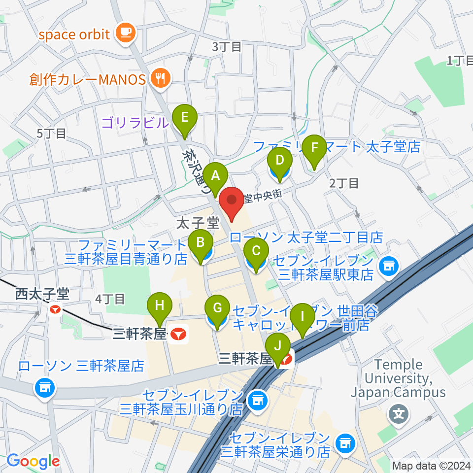 三軒茶屋come together周辺のコンビニエンスストア一覧地図