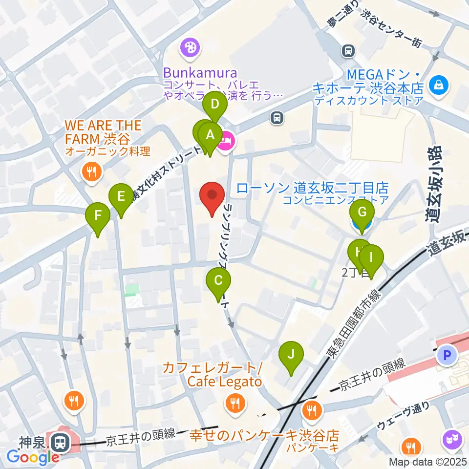 渋谷LOFT9周辺のコンビニエンスストア一覧地図