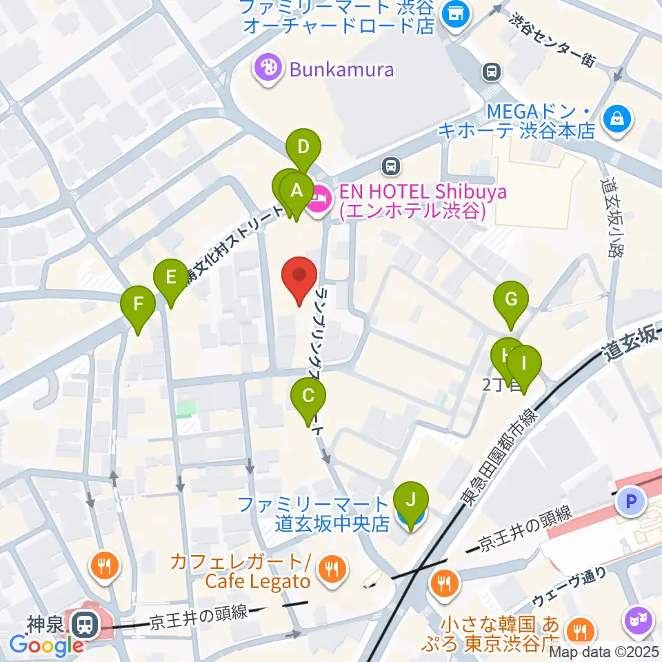 渋谷LOFT9周辺のコンビニエンスストア一覧地図