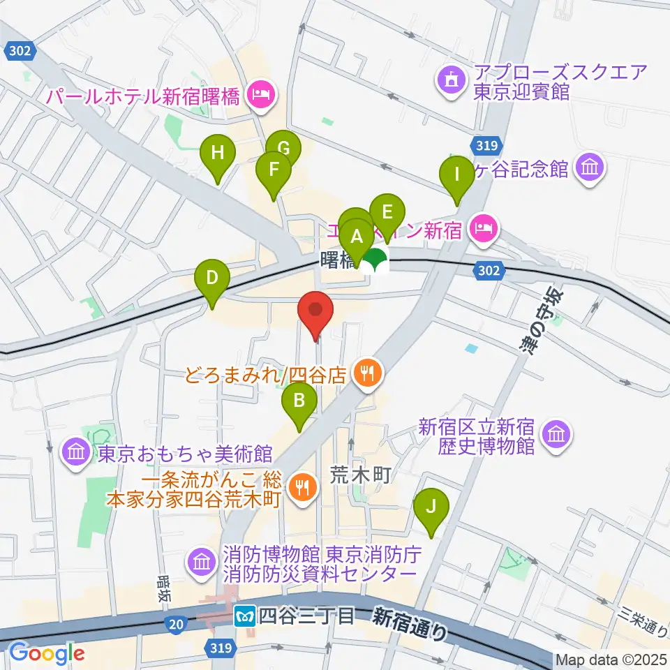 曙橋Bar461周辺のコンビニエンスストア一覧地図