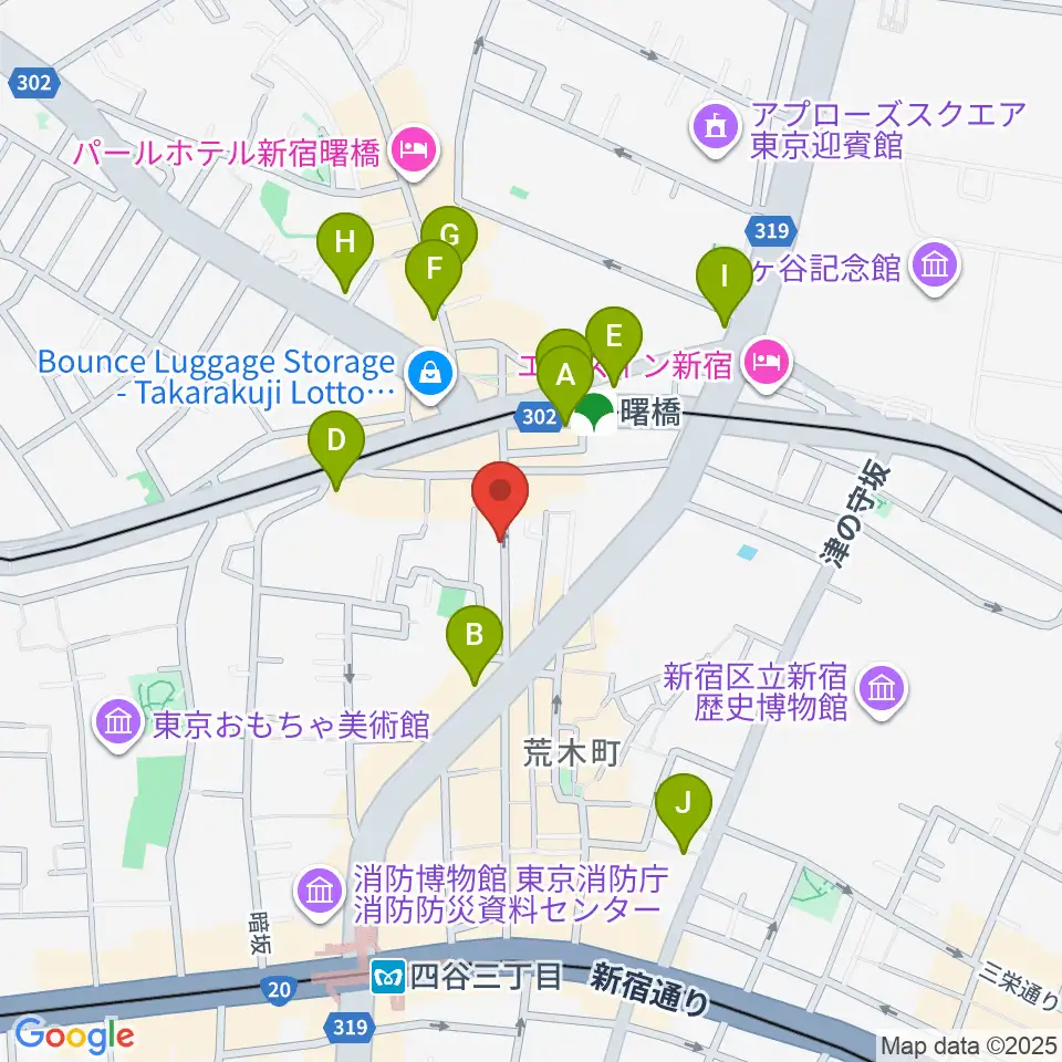 曙橋Bar461周辺のコンビニエンスストア一覧地図
