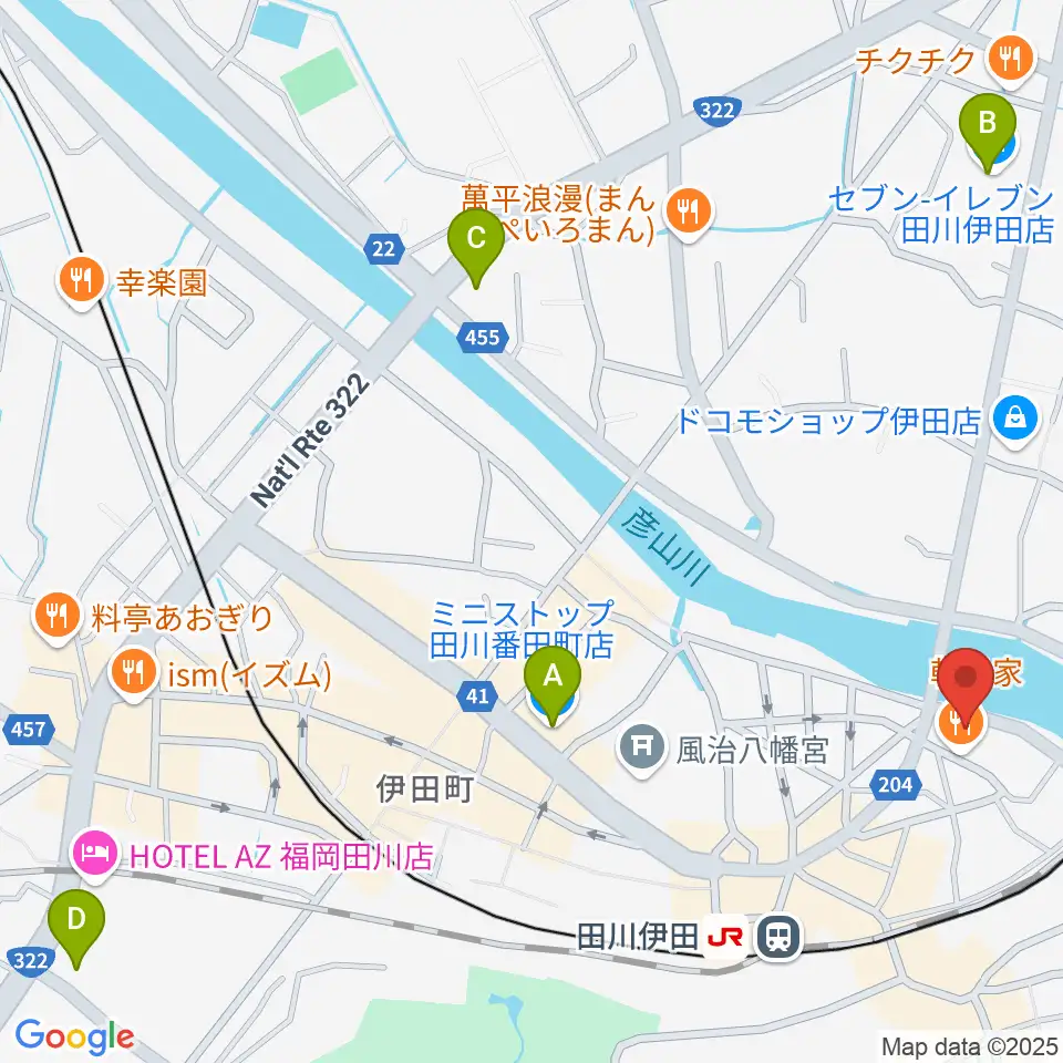 田川ダイアモンドムーン周辺のコンビニエンスストア一覧地図