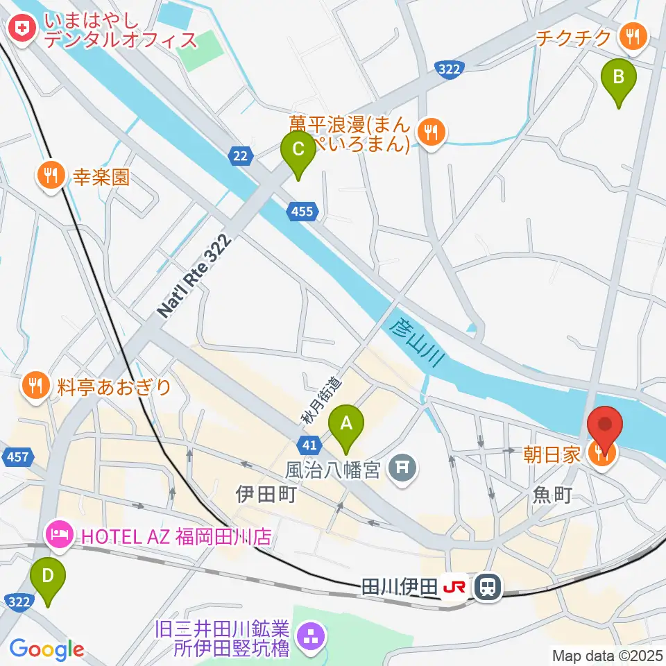 田川ダイアモンドムーン周辺のコンビニエンスストア一覧地図