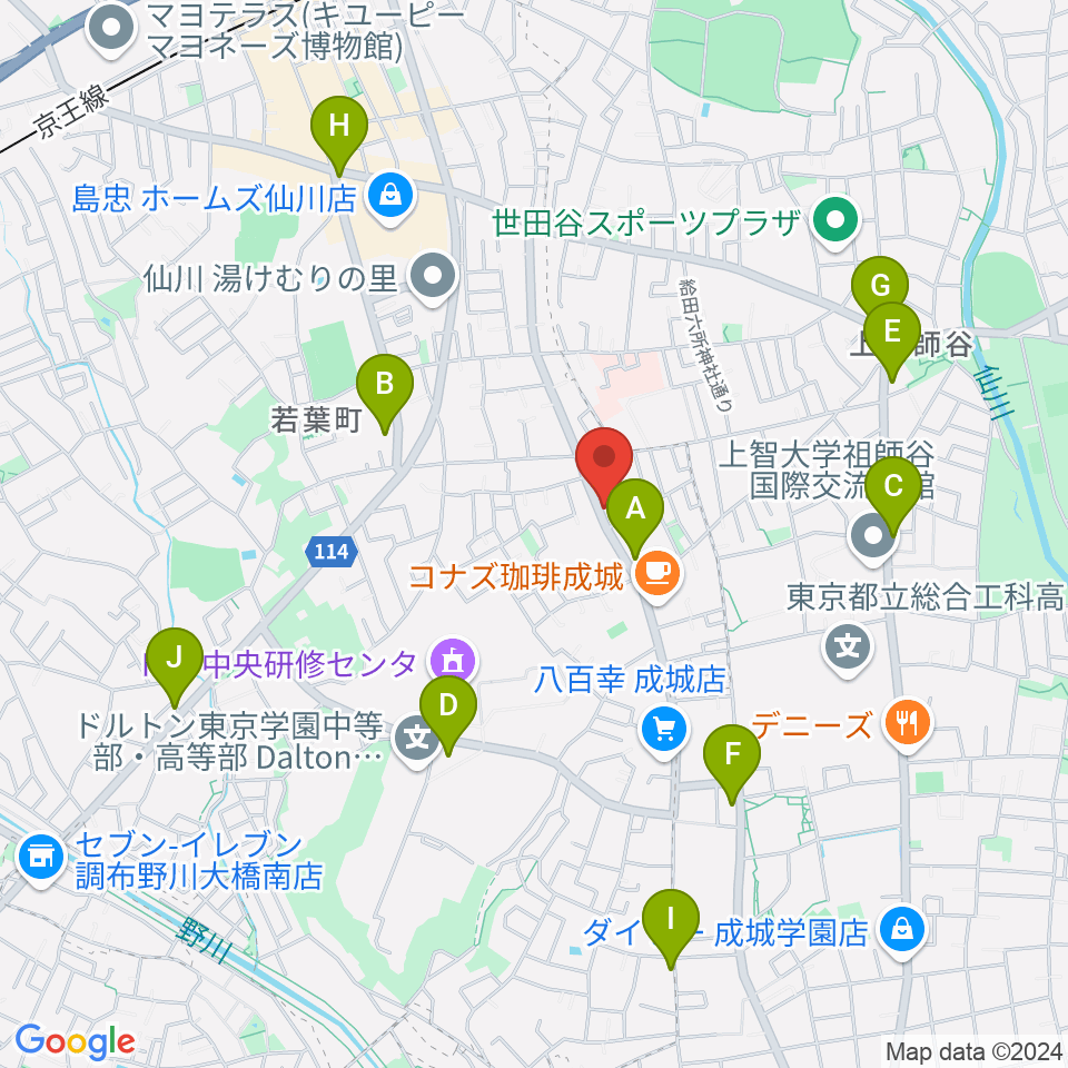 奏音の小箱周辺のコンビニエンスストア一覧地図