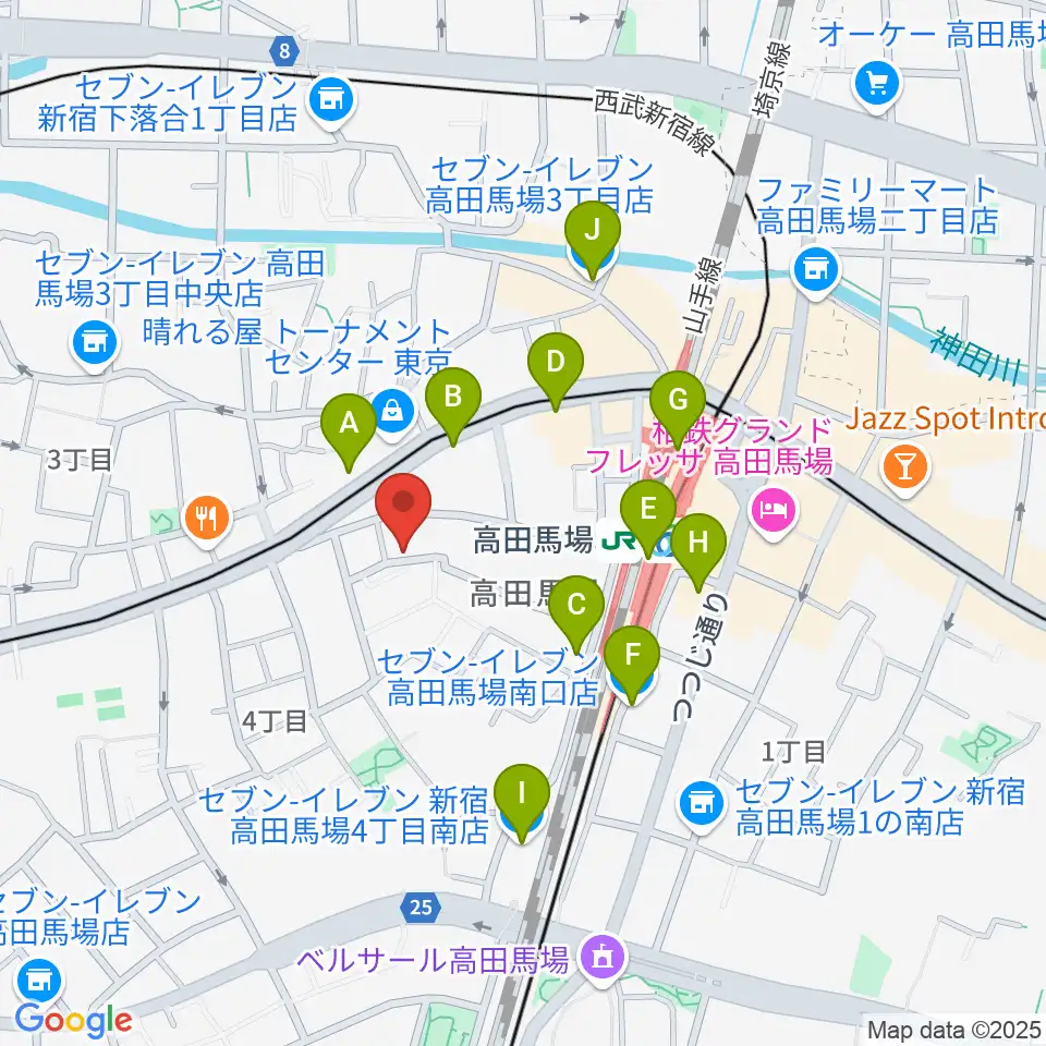 音部屋スクエア周辺のコンビニエンスストア一覧地図