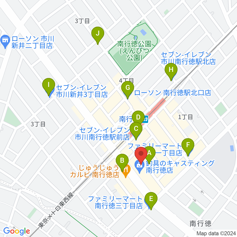 ミュージックメソッド周辺のコンビニエンスストア一覧地図