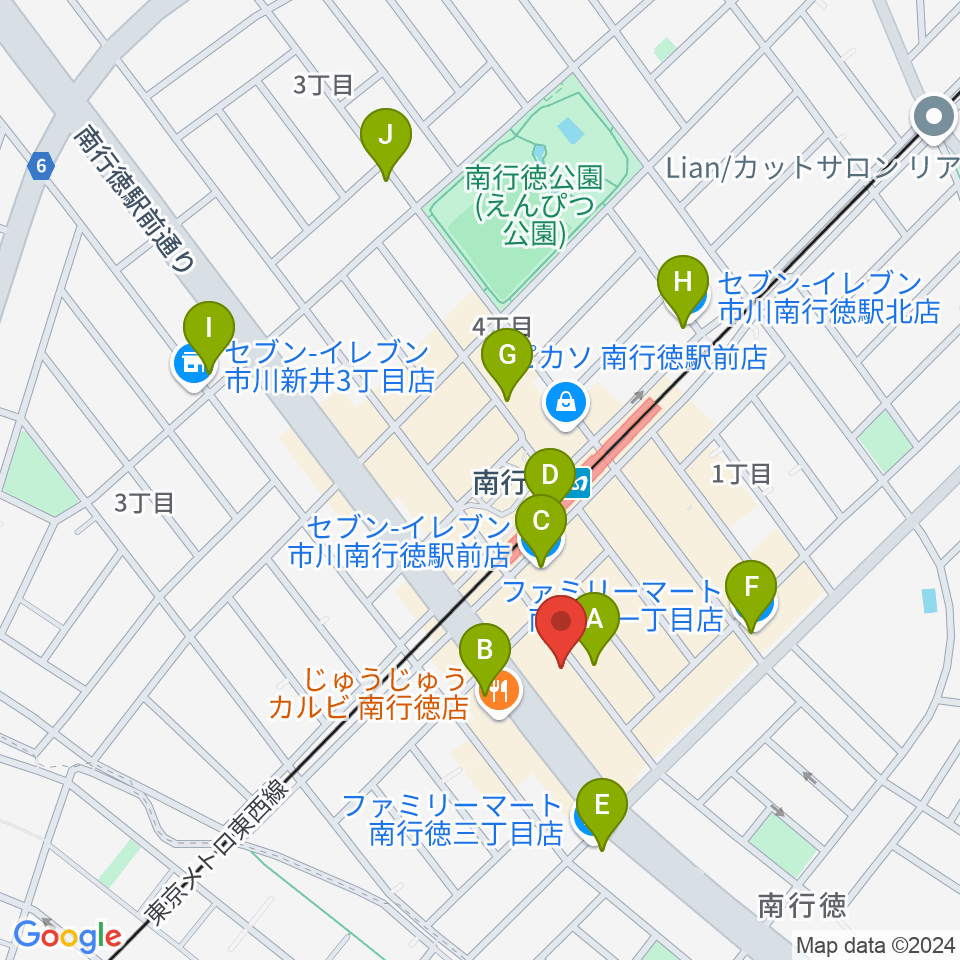 ミュージックメソッド周辺のコンビニエンスストア一覧地図