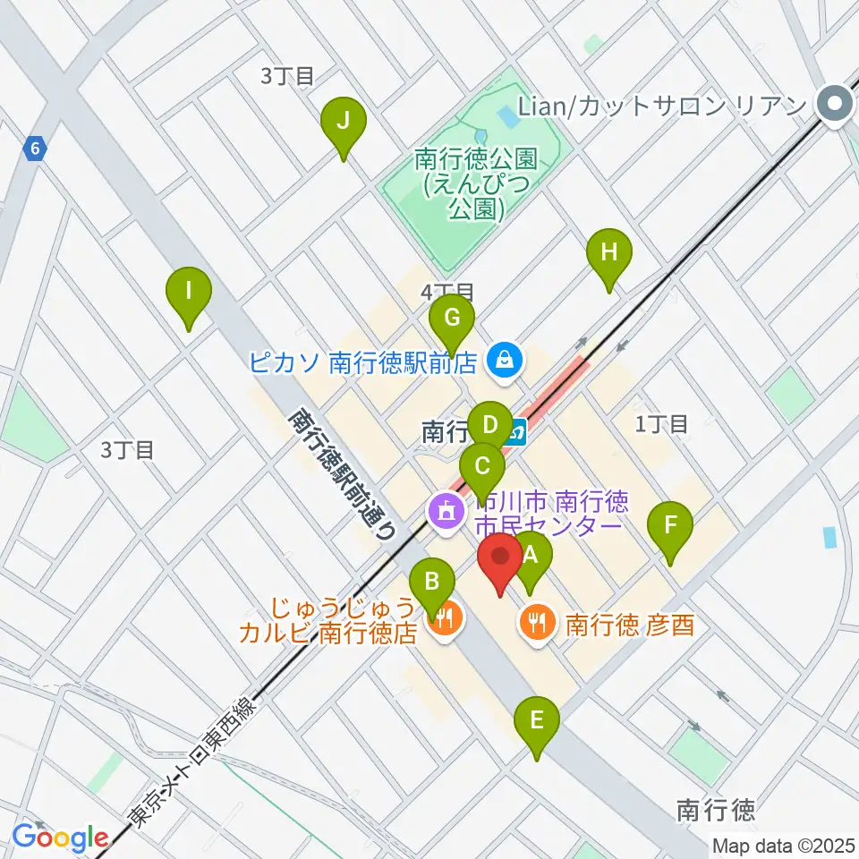 ミュージックメソッド周辺のコンビニエンスストア一覧地図
