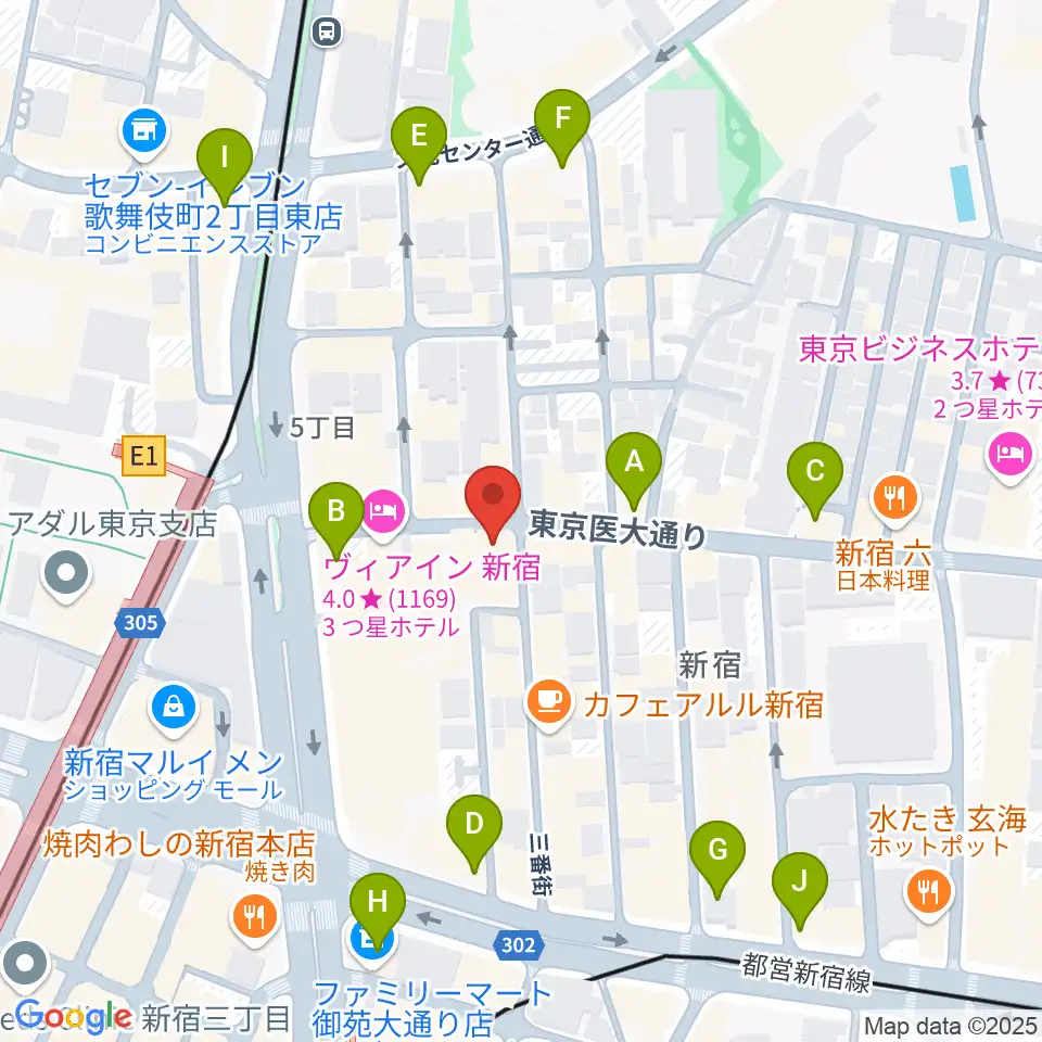 東京音楽院周辺のコンビニエンスストア一覧地図