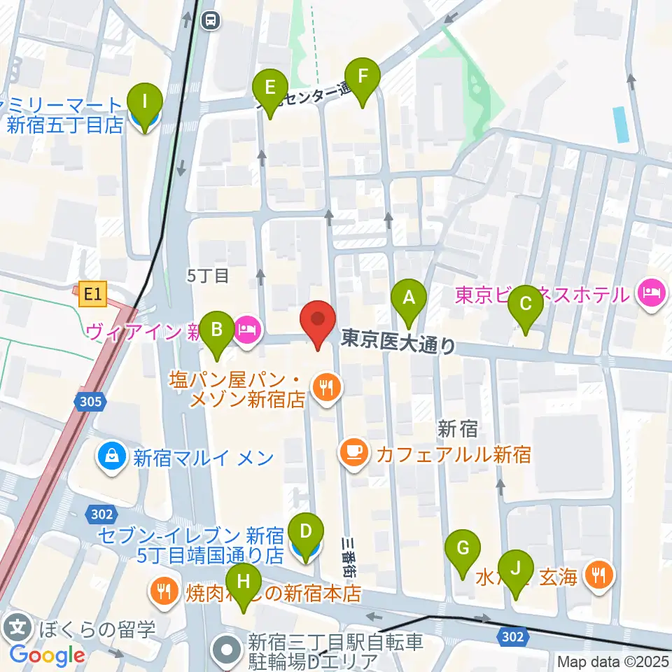 東京音楽院周辺のコンビニエンスストア一覧地図