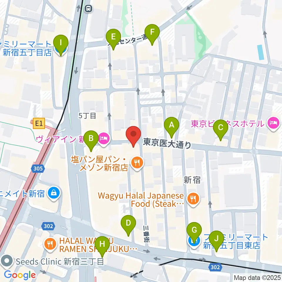 東京音楽院周辺のコンビニエンスストア一覧地図