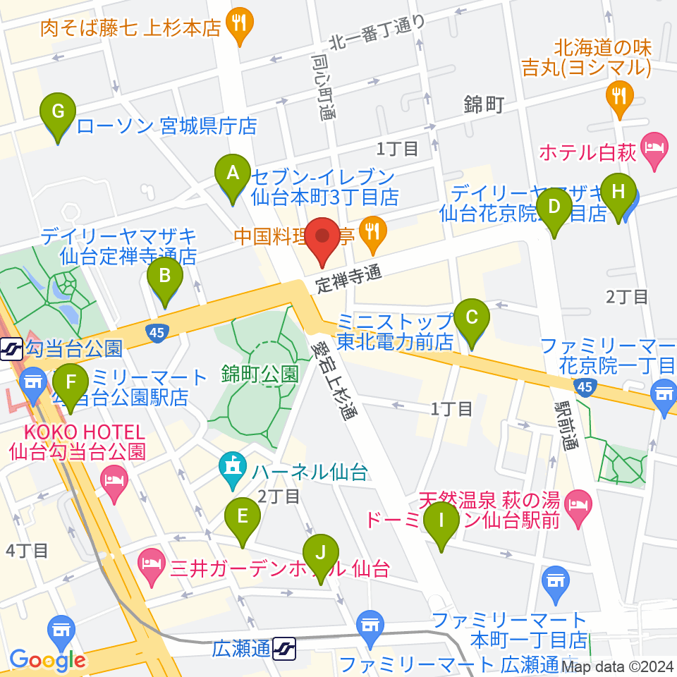 スタジオムジカ周辺のコンビニエンスストア一覧地図