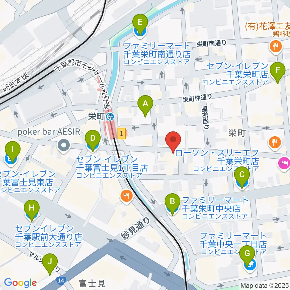 music lounge BAHAMA周辺のコンビニエンスストア一覧地図