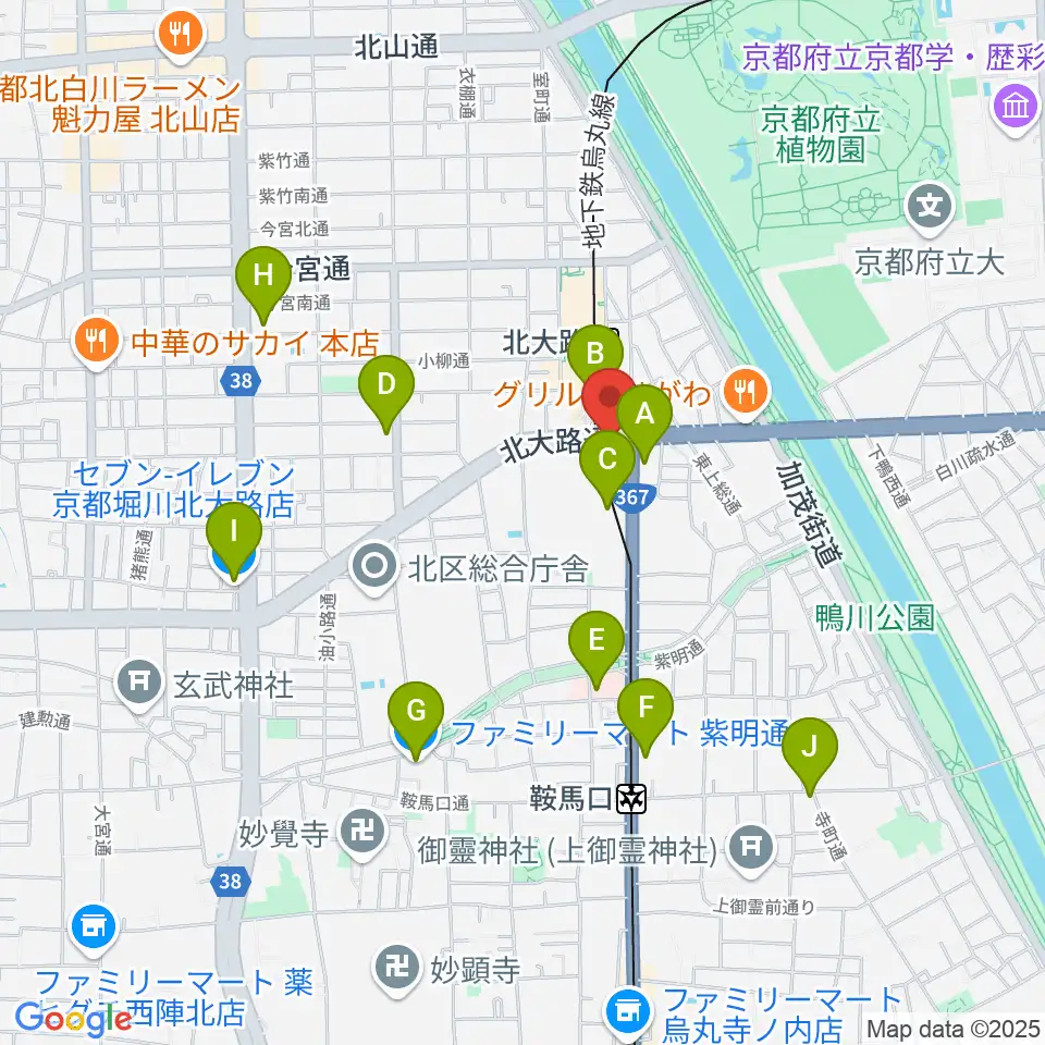 Radio Mix Kyoto周辺のコンビニエンスストア一覧地図