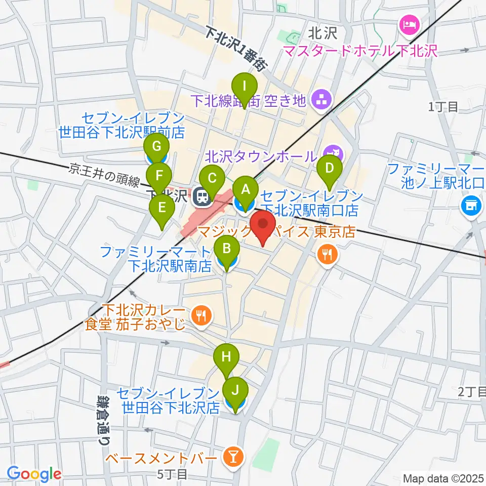スクランブルズミュージックカレッジ下北沢校周辺のコンビニエンスストア一覧地図