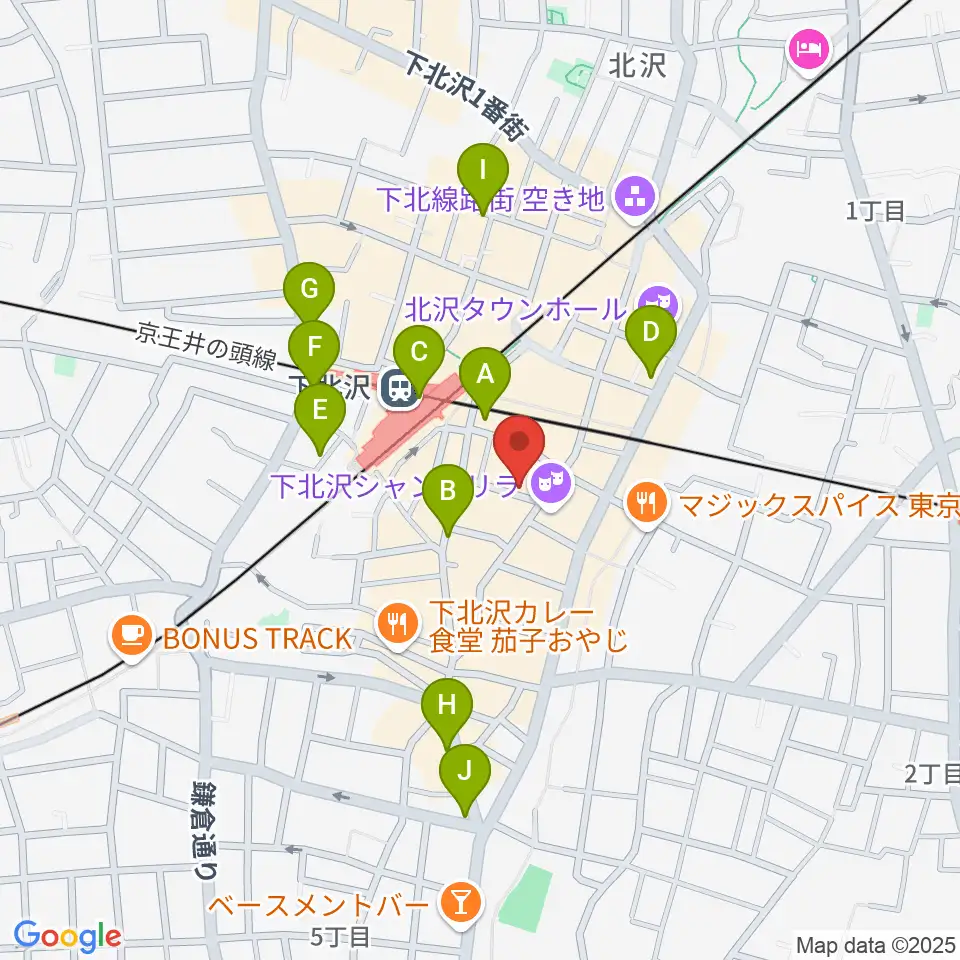 スクランブルズミュージックカレッジ下北沢校周辺のコンビニエンスストア一覧地図