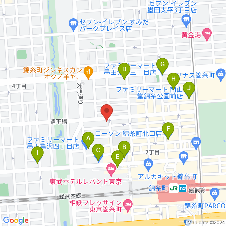 セルフストリングス音楽教室周辺のコンビニエンスストア一覧地図