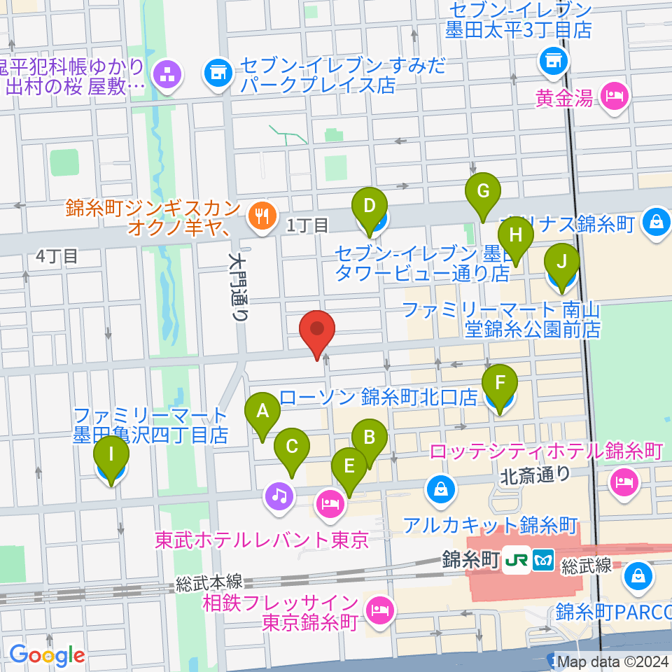 セルフストリングス音楽教室周辺のコンビニエンスストア一覧地図