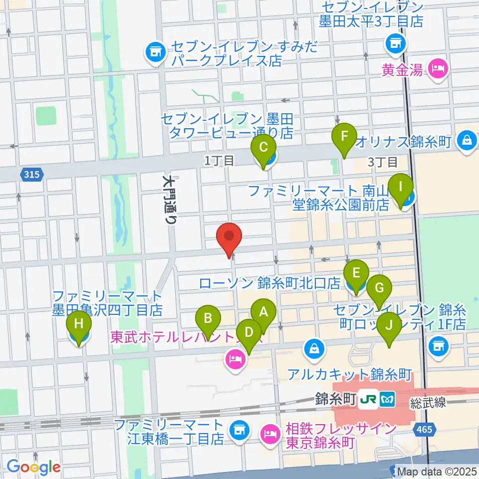 セルフストリングス音楽教室周辺のコンビニエンスストア一覧地図