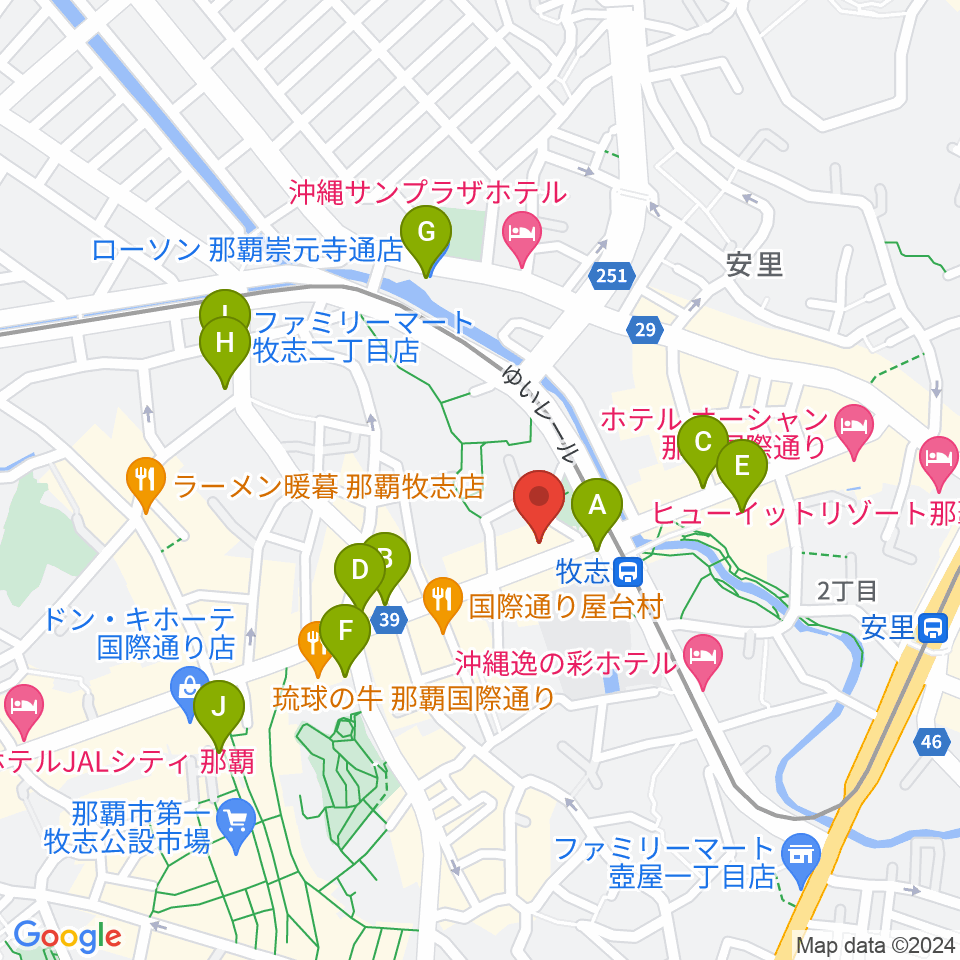 那覇D-Set Cafe周辺のコンビニエンスストア一覧地図