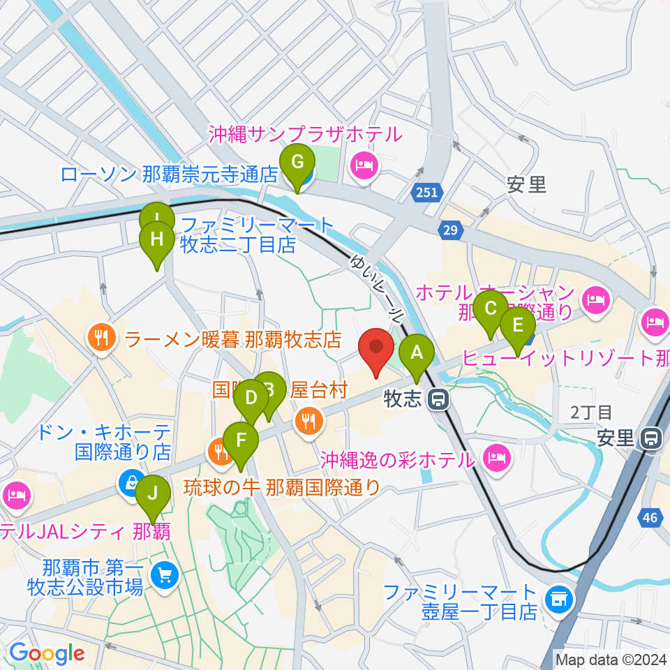 那覇D-Set Cafe周辺のコンビニエンスストア一覧地図