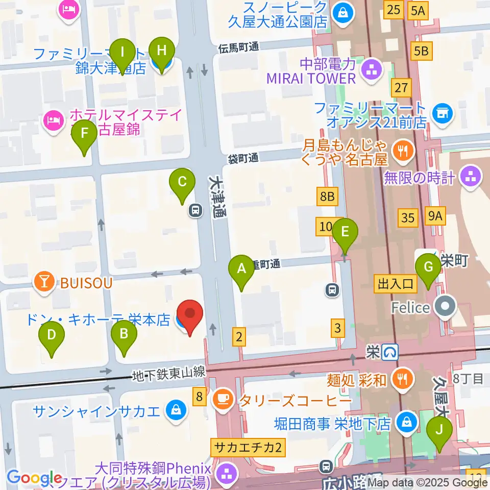 ORCA NAGOYA周辺のコンビニエンスストア一覧地図