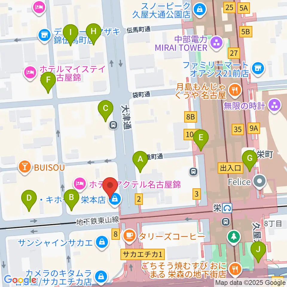 ORCA NAGOYA周辺のコンビニエンスストア一覧地図