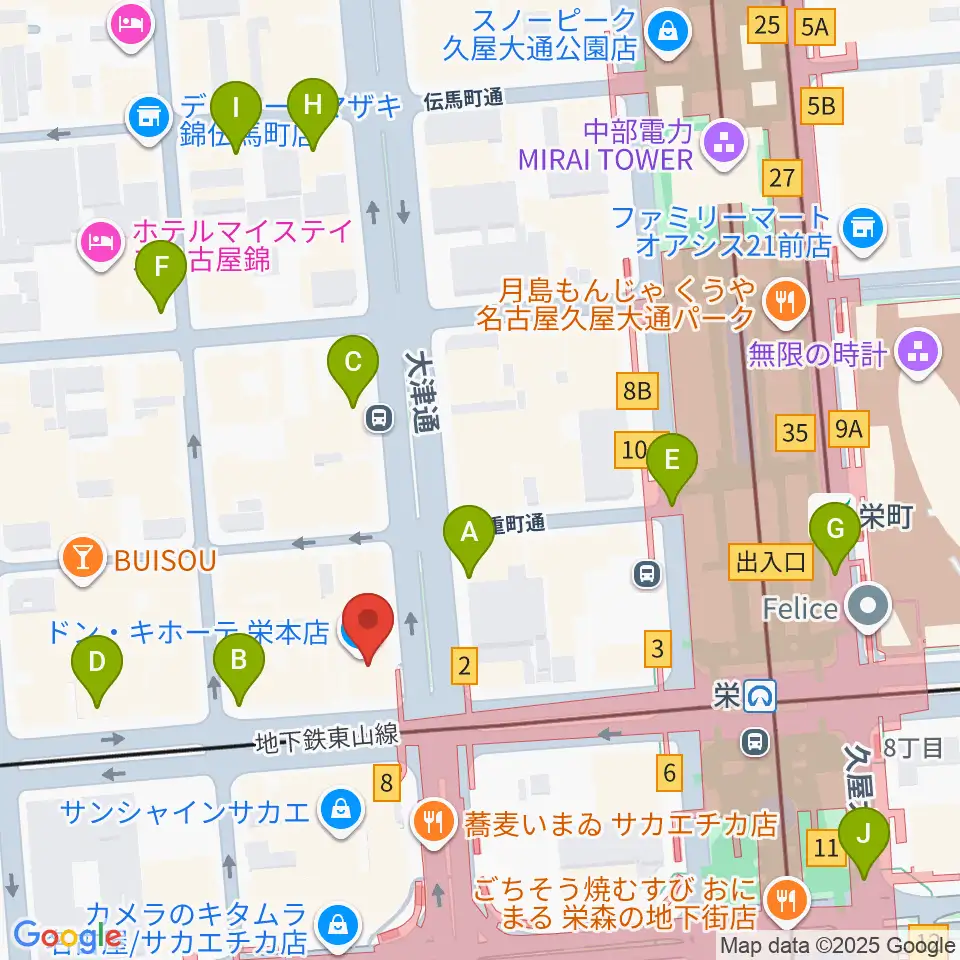 ORCA NAGOYA周辺のコンビニエンスストア一覧地図