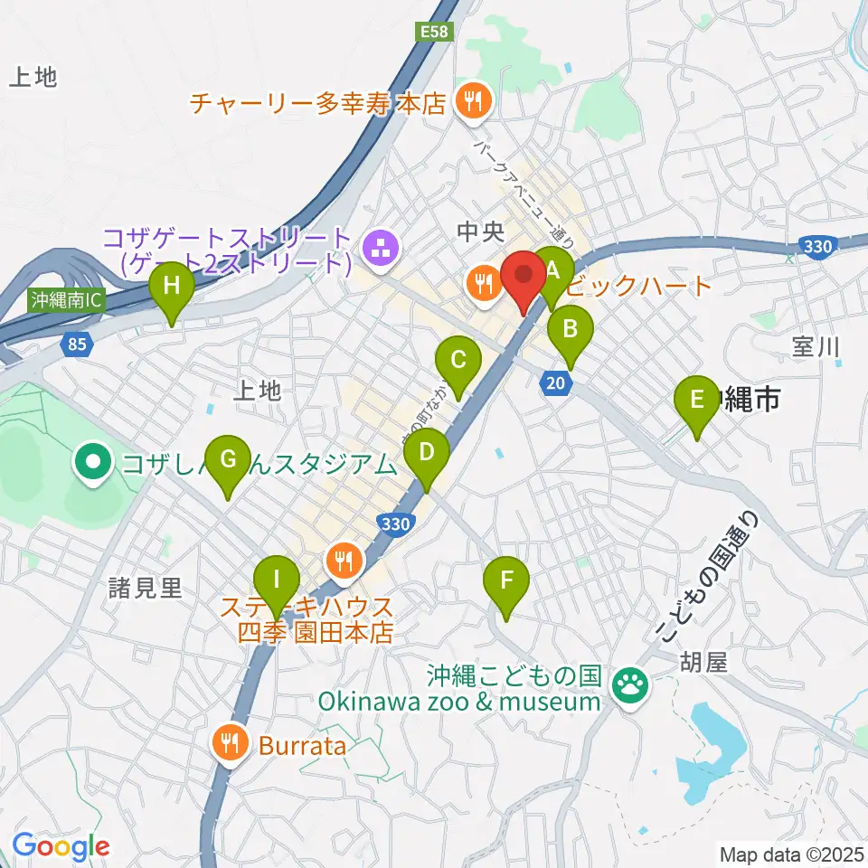セブンスヘブンコザ周辺のコンビニエンスストア一覧地図