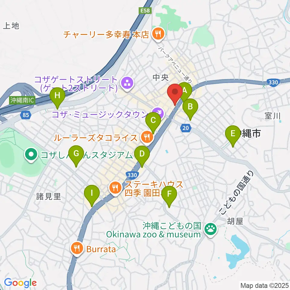 セブンスヘブンコザ周辺のコンビニエンスストア一覧地図
