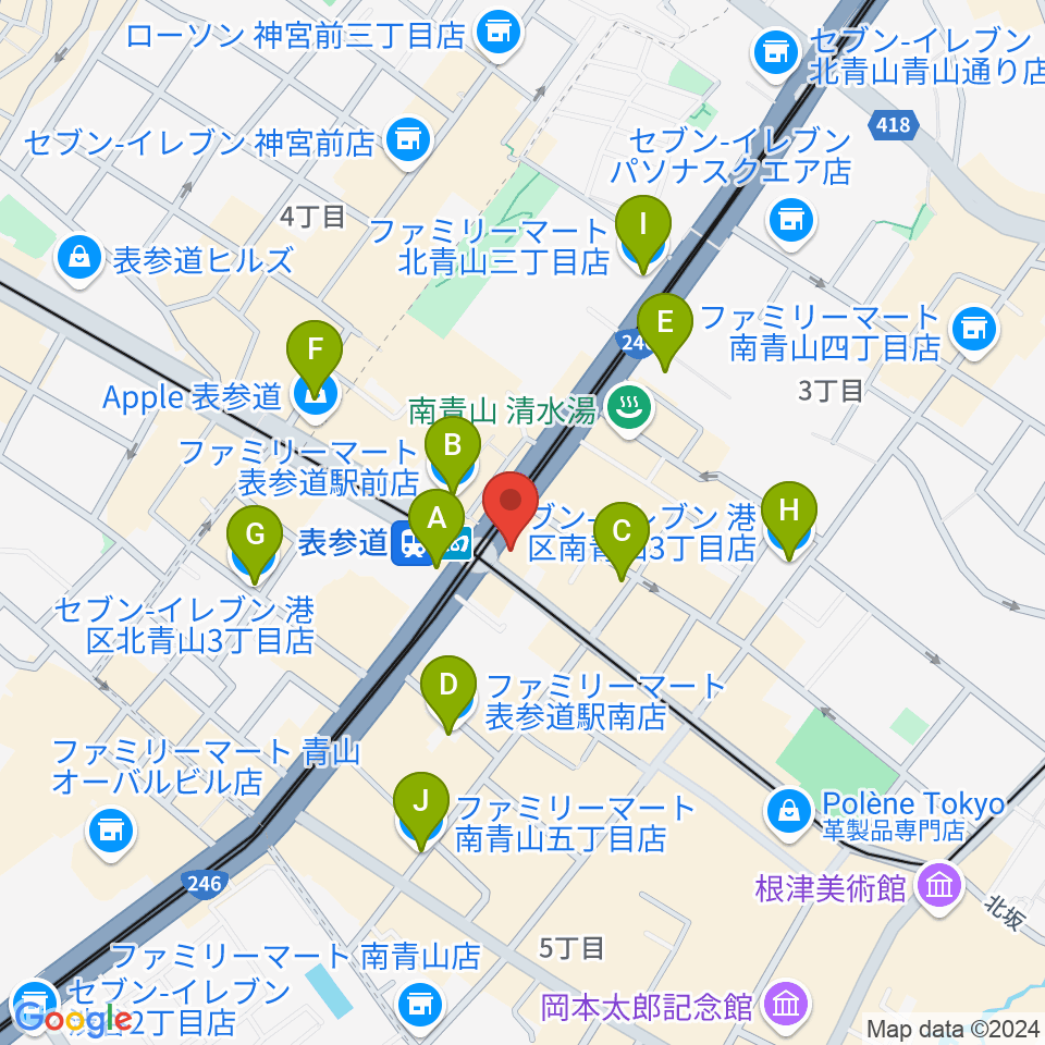 WALL&WALL周辺のコンビニエンスストア一覧地図