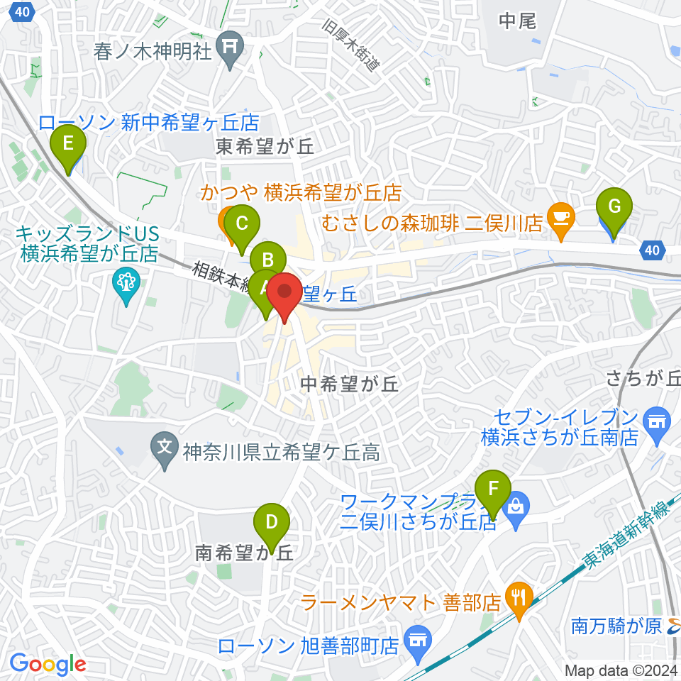 希望ヶ丘カスク周辺のコンビニエンスストア一覧地図