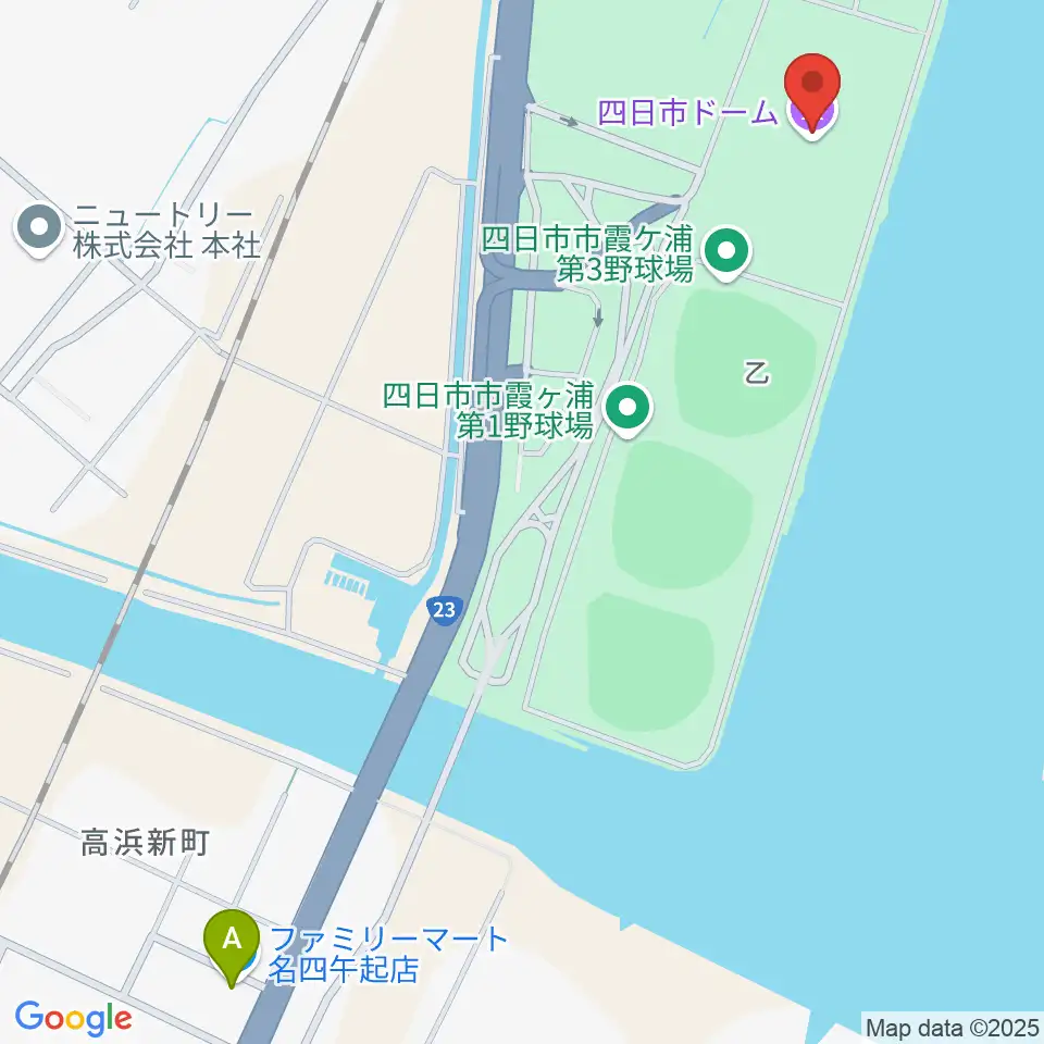 四日市ドーム周辺のコンビニエンスストア一覧地図