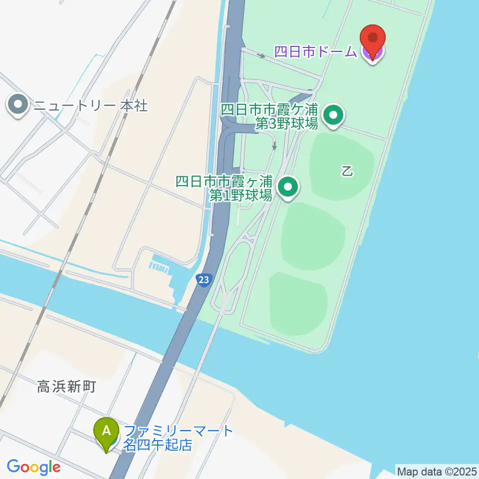 四日市ドーム周辺のコンビニエンスストア一覧地図
