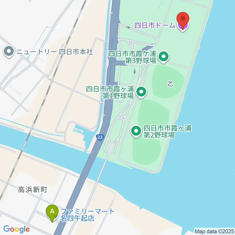 四日市ドーム周辺のコンビニエンスストア一覧地図