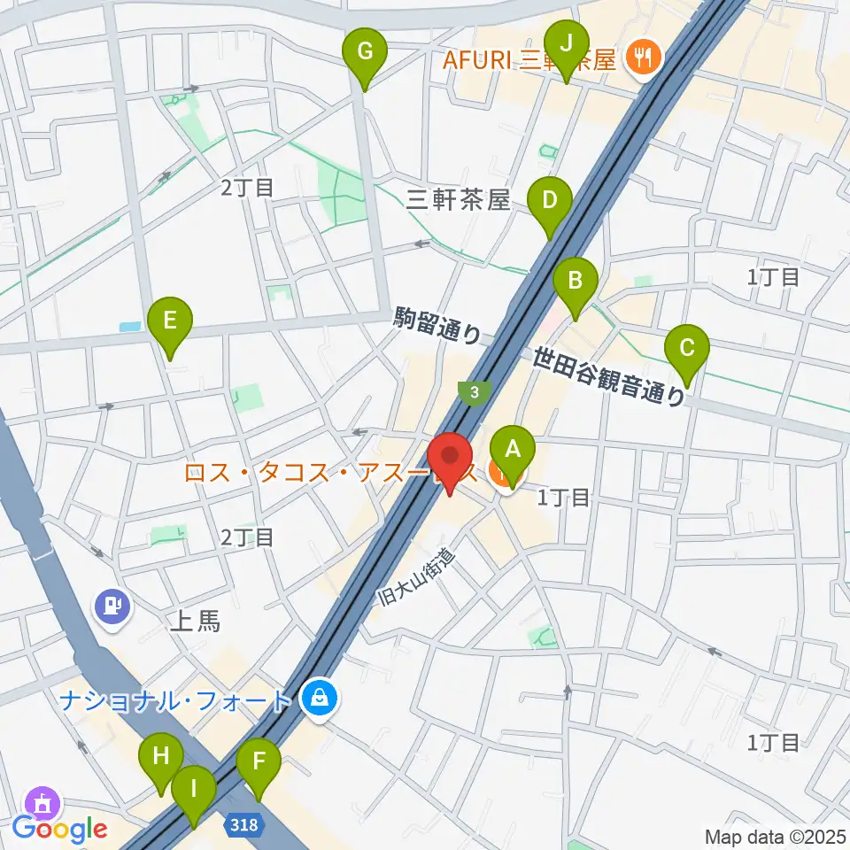 TOKYO BEACH STUDIO三軒茶屋本店周辺のコンビニエンスストア一覧地図