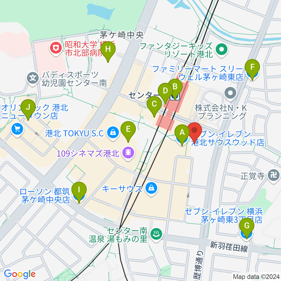 音楽サロンAria周辺のコンビニエンスストア一覧地図