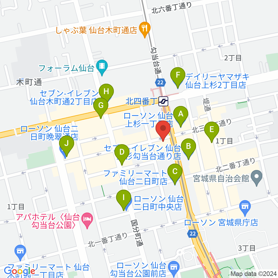 スタジオソルファ周辺のコンビニエンスストア一覧地図