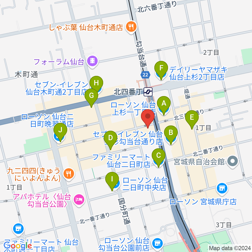 スタジオソルファ周辺のコンビニエンスストア一覧地図