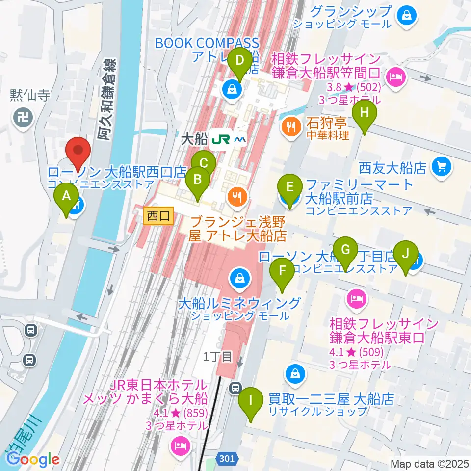 tuttofare〈トゥットファーレ〉周辺のコンビニエンスストア一覧地図