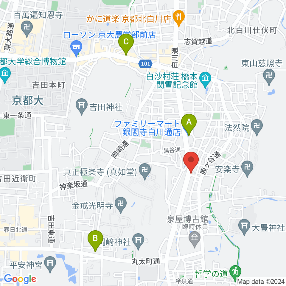 外 soto周辺のコンビニエンスストア一覧地図