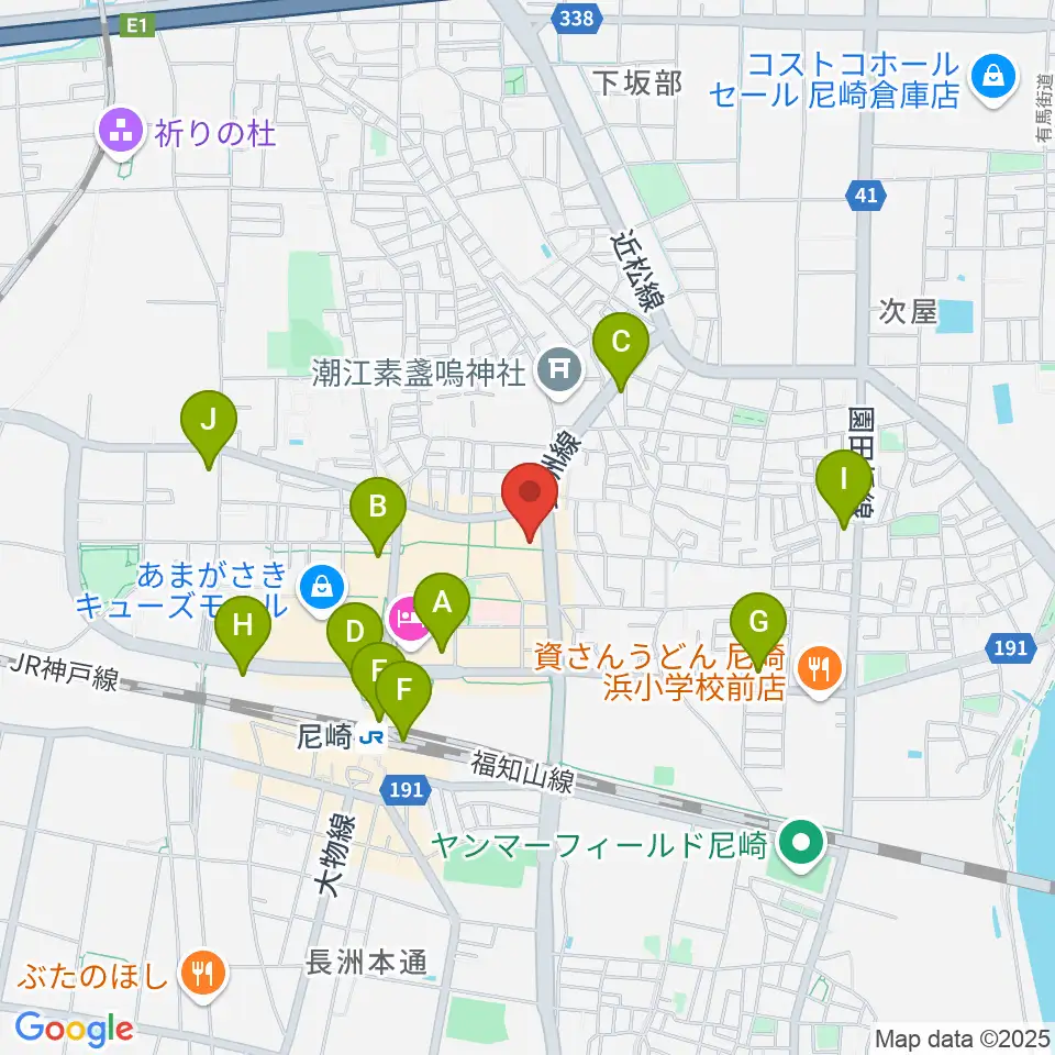 アール・エイチ・ワイ尼崎スタジオ周辺のコンビニエンスストア一覧地図