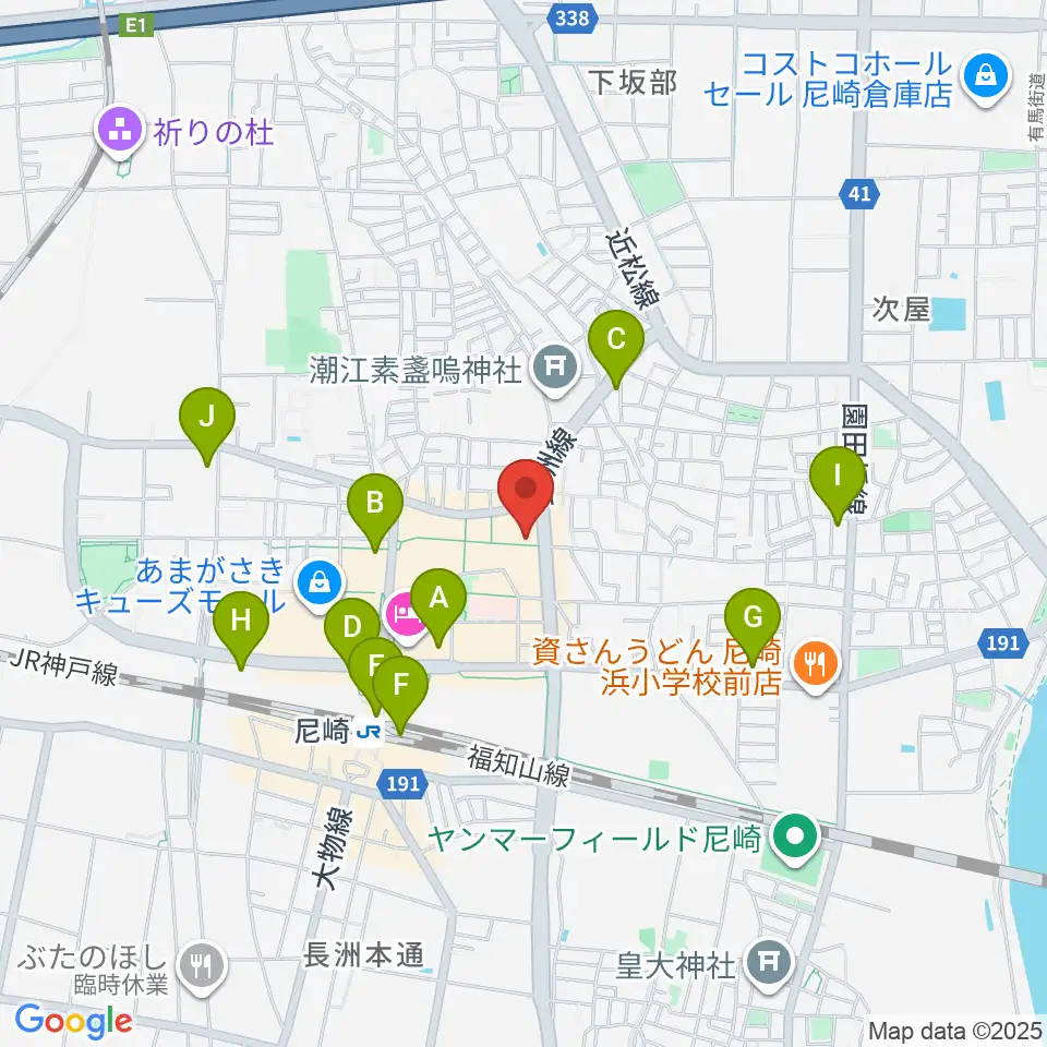 アール・エイチ・ワイ尼崎スタジオ周辺のコンビニエンスストア一覧地図