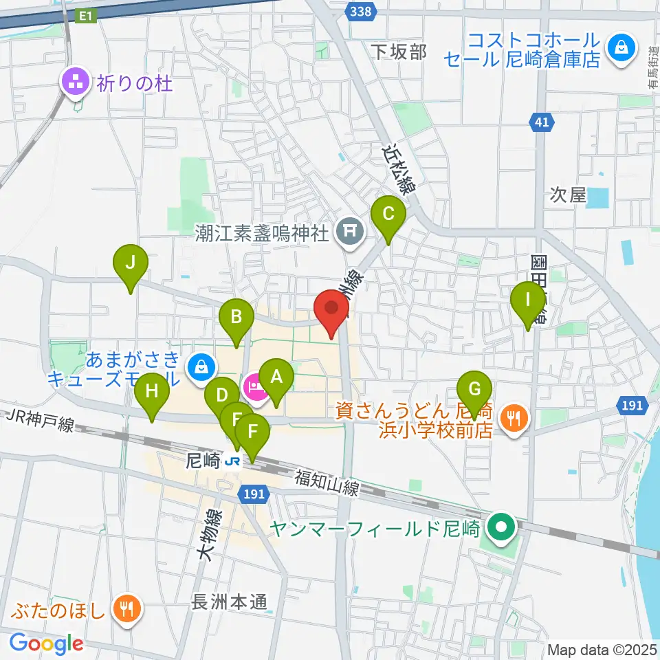 アール・エイチ・ワイ尼崎スタジオ周辺のコンビニエンスストア一覧地図
