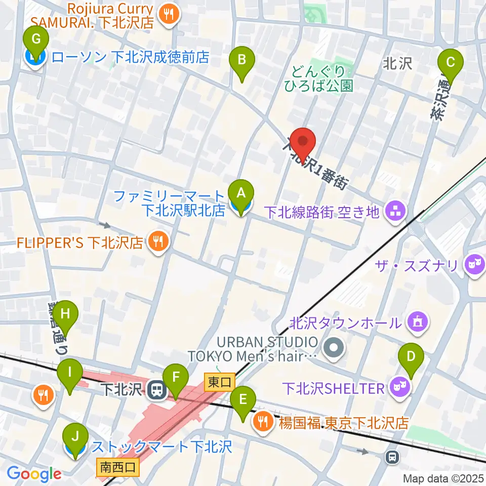ピアノスタジオノア 下北沢店周辺のコンビニエンスストア一覧地図