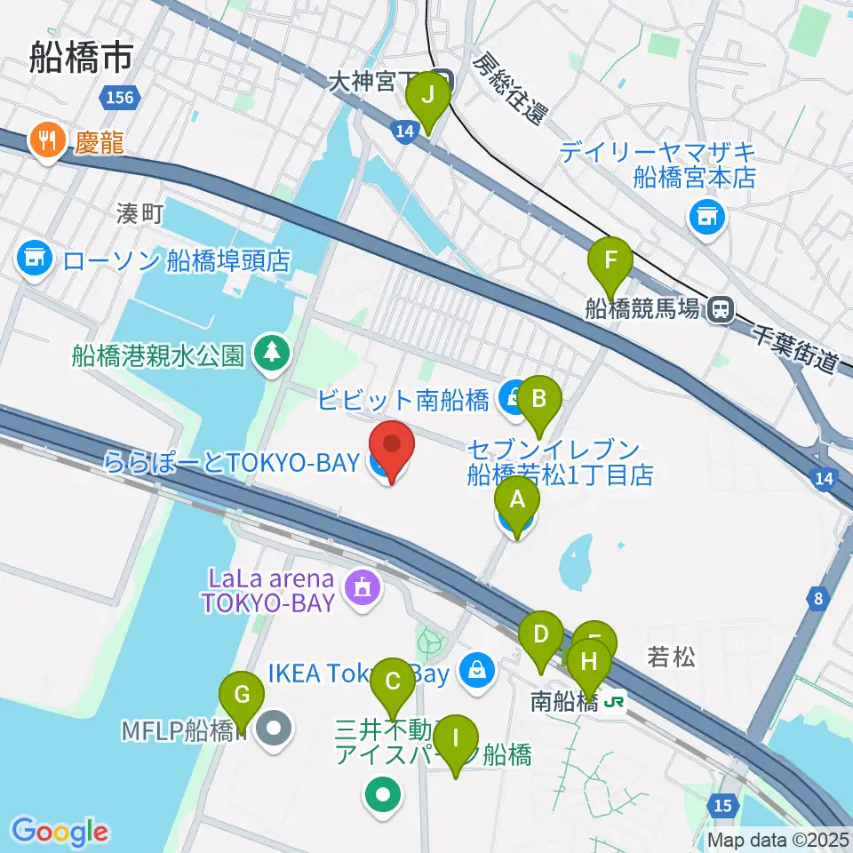 伊藤楽器 ららぽーとTOKYO-BAY店周辺のコンビニエンスストア一覧地図